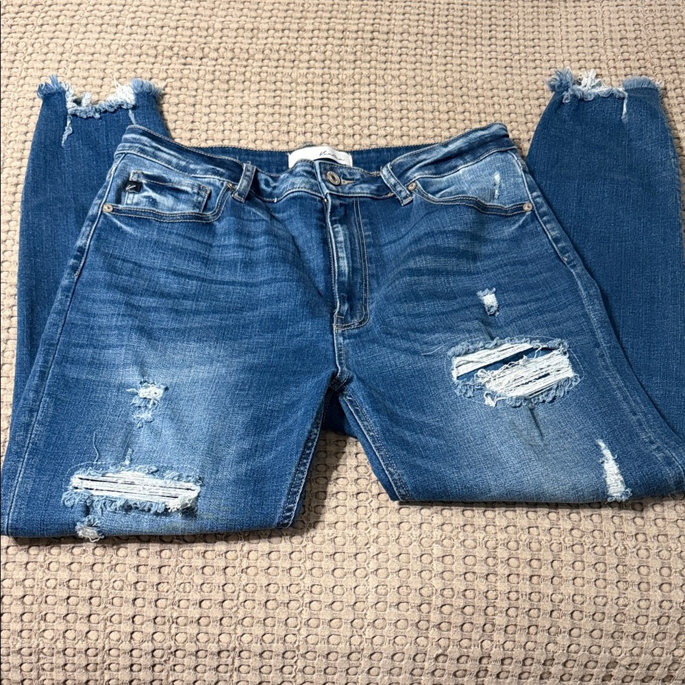 KanCan Blue Ripped Boyfriend Jeans